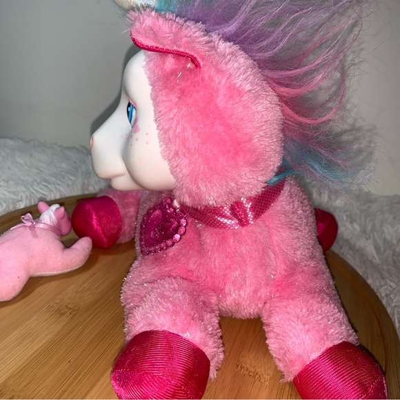 Pony Surprise Pets Unicorn Surprise~ Starburst & 1 Baby Pony Plush Pink Rainbow - Picture 5 of 7
